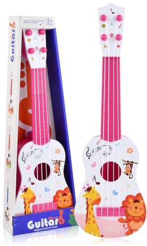 Ziyonix Chitarra Ukulele Giocattolo per Bambini, 42cm Mini Ukulele con 4 Corde Regolabili, Strumento Musicale per Principianti, Musica Giocattoli Educativi per Ragazzi Ragazze