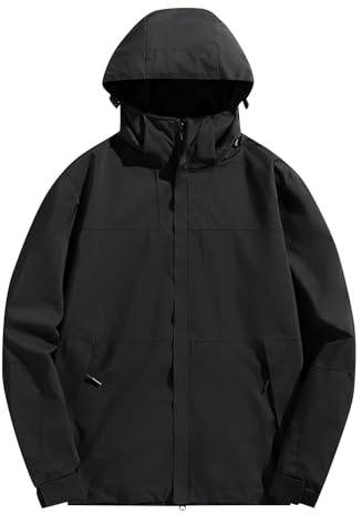 TOFOTL Softshelljacke Für Herren Leicht Warme Wachsmantel Erwachsene Stadionjacke Fussball Laufen Sommerjacke Raincoat Regenjacke Herren 5XL Übergröße Regenmantel Fahrrad Schwarz 6XL