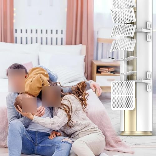 Yuanpgky Deflector de viento para aire acondicionado, escudo vertical, ajustable, control de flujo de aire de 8 vías, ABS, instalación sin taladro, 20 x 90 cm, color blanco (estilo básico)