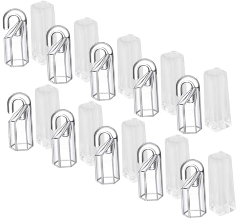 CONGARTENO Ganchos para Varita Ciega 20 Piezas (10 Mangos 10 Ganchos) De Plástico Transparente para Persianas Venecianas, Piezas De Gancho De Cortina De Repuesto, Uso Doméstico
