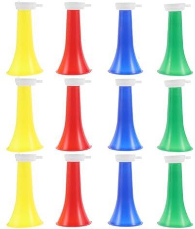 NOLITOY 12 Piezas Trompetas Vuvuzela Plegables para Animación Deportiva Bocinas Plásticas Ajustables para Fiestas y Eventos Deportivos Suministros para Celebrar con Sonido Fuerte y Claro