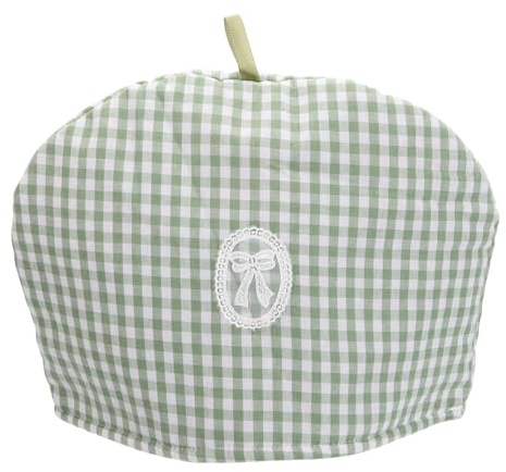 uxcell Cotton Tea Cozy, Vintage Floral Teapot Cover, 13x10 Insulated Handmade Tea Cozy Covers for Teapot Keeps Warm Dust Multi-Color for Tea Sets Home Kitchen Decor, Green Plaid