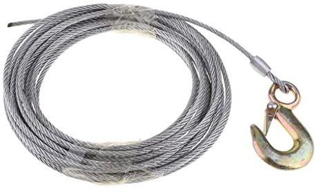 FytStycale Câble Treuil Remorque Bateau Câble Acier pour Remorque Fil Galvanisé Remorque Bateau Câble avec Crochet Sécurisé Convient pour Usages Nautiques