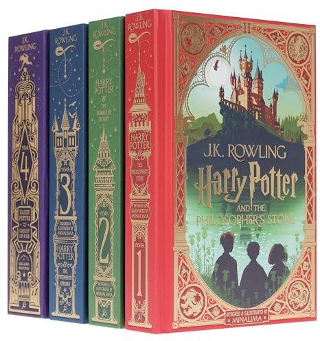 Harry Potter MinaLima & Interactive Collectors Edition (Volume 1-4) by J.K. Rowling: 4 Books Collection Set (Philosopher's Stone, Chamber of Secrets, The Prisoner of Azkaban & Goblet of Fire)