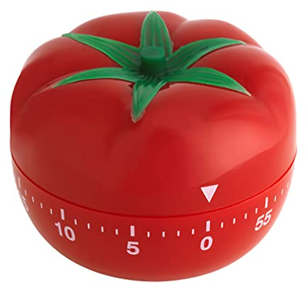 TFA Dostmann Pomodoro Tomaten Timer, 38.1005, Eieruhr, Kurzzeitwecker, zum Lernen/Spielen/Kochen/Hausaufgaben, rot