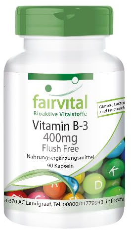 Vitamin B-3 Niacin Flush Free 400 mg 90 Kapseln, vegetarisch