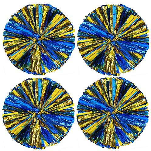 4 Pezzi Cheerleading Pompon Sport Dance Cheer plastica Pom Pom per Sport Team Spirit Cheering, Blue Yellow