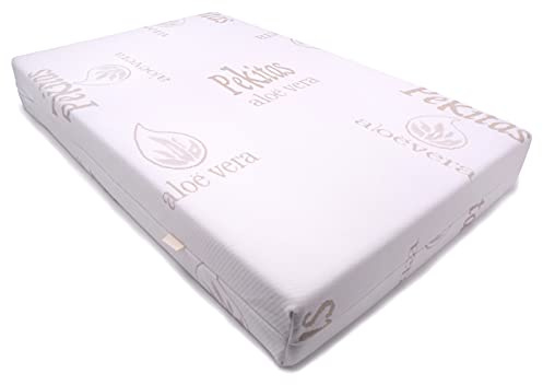 PEKITAS Matratze 50X75cm für Beistellbett Wiege Co-Schlafen Krippe Bezug AloeVera Waschbarer Innen weißem Schaumstoff