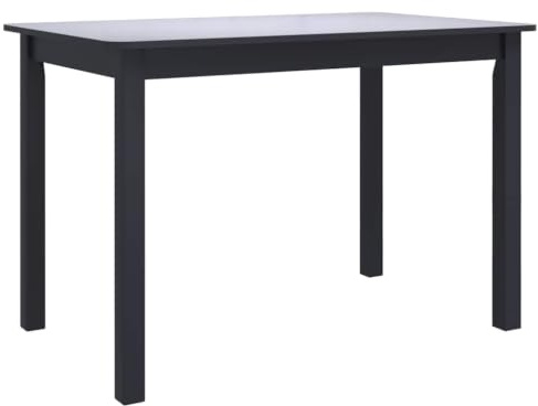 vidaXL Gummiholz Massiv Esstisch Holztisch Küchentisch Esszimmertisch Speisetisch Tisch Massivholztisch Esszimmer Küche Schwarz 114x71x75cm MDF-Platte