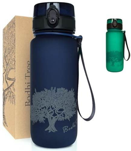Bodhi Tree Trinkflasche, hygienischer Deckel mit Sicherheitsclip, leichte langlebige Sportflasche, 1-Klick-Öffnung, umweltfreundlich, geschmacksneutral, ideal für Outdoor