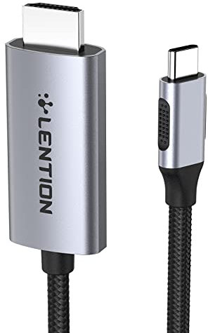 LENTION Adattatore con Cavo 3 Metri USB C a HDMI 2.0 (4K@60Hz) per 2016-2024 MacBook Pro 13/14/15/16, Nuovo Mac Air/iPad Pro//Surface, Stable Driver Adattatore(CB-CU707-3M, Grigio)