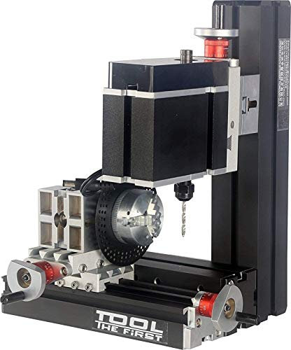 Auoeer Tools Mini Wood Lathe Drilling Machine With Dividing Plate Big Power Electroplated Mini Metal Six Shafts Drilling And Milling Machine Woodturning Lathe Machine Drill Chuck