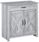 HOMCOM Farmhouse Barn Door Sideboard Storage Cabinet Coffee Bar for LIVING Room – Grey Grain
