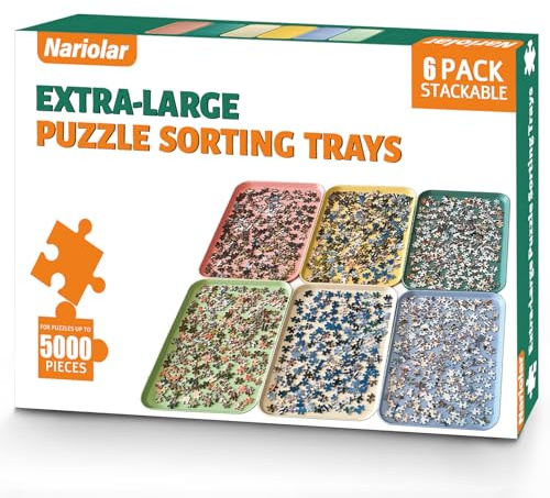Nariolar 16.9 x 12 Extra-Large Puzzle Sorting Trays Stackable
