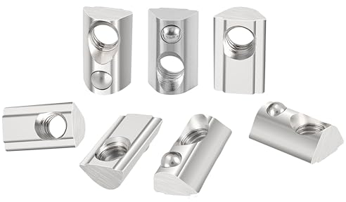 Set di 40 pietre scanalate M6 con scanalatura a sfera di centraggio, 8 T, set di viti 40 serie M6, profilo in alluminio 40 x 40, in acciaio al carbonio, dado scorrevole con sfera a molla, per