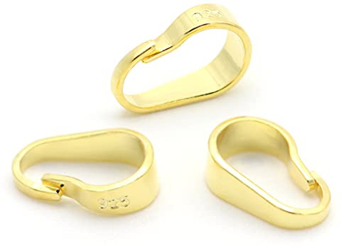 NaturSchatulle Collierschlaufen 925 Silber 18K Gold 10x6mm Schmuck Kettenanhänger für Anhänger DIY Anhängerschlaufen Ösen (5 Stück)