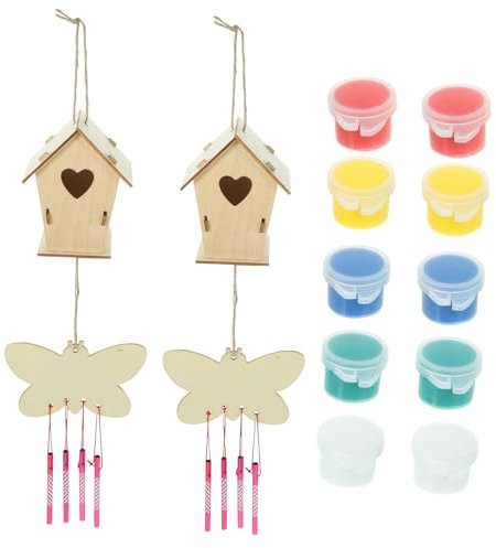 KONTONTY Nichoir Peint Main Kit De Bricolage Bois Ornements Artisanaux Pour Garçon Fille