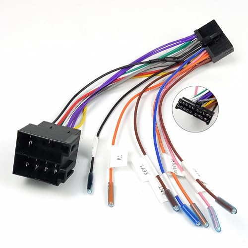 1 Stück 20-poliger auf ISO Kabeladapter, Kabelbaumadapter 20-poliger ISO-Autoradio Adapter Ersatz Universal Zubehörkabel Kompatibel mit Rückwärtssteuerungslinien und Lenkrad-