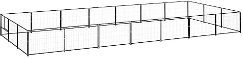 DYRJDJWIDHW hundebox alu,hundebox Metall,hundezwinger,Hundezwinger Schwarz 21 m² StahlEntworfen für Garten und Terrasse.