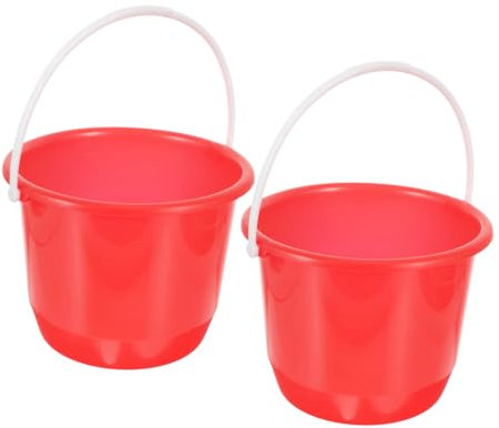 SOLUSTRE 2piezas Cubo De Plástico Multifuncional Para Jardinería y Mascotas Para Riego Limpieza Cubeta De Hielo