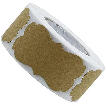 UTHCLO 300 Pcs 1.25 x 2.28 Inches Kraft Paper Gift Tags Writable Adhesive Labels for Packaging for Presents and Crafts
