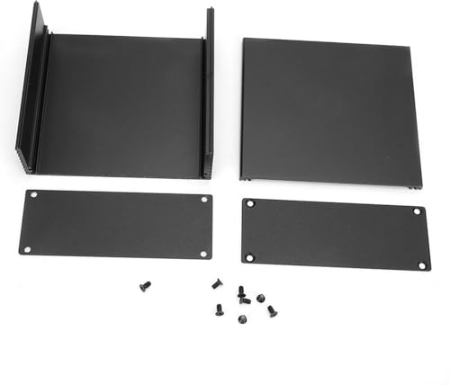 Scatola di progetto in alluminio fai-da-te 40x110x100mm Custodia di raffreddamento per giunzione elettronica per circuiti stampati, finitura nera