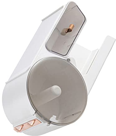 Alipis Bathroom Rack and White Decor Wall-Mounted Hair Dryer Holder Toilet Paper Case Storage Plastic Tissue Dispenser