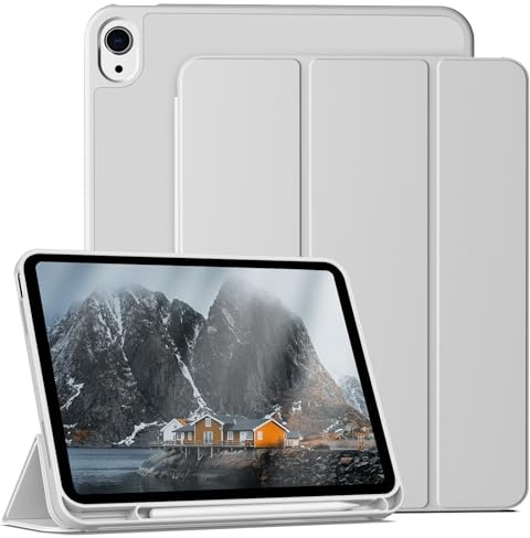 IAMKHO Case for iPad (A16) 11 inch 2025, iPad 10th Generation 2022, Gray | for iPad (A16) 11th Generation 11 inch, iPad 10th Gen 10.9 inch, Touch ID, Trifold Stand, Pencil Holder, Auto Wake/Sleep