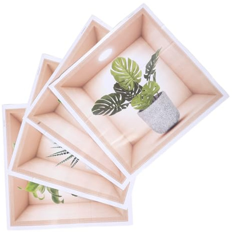 Homoyoyo 4pièces Autocollants Muraux Pot De Fleurs Autoadhésifs Décoration Murale Pvc Pour Salon Chambre Cuisine
