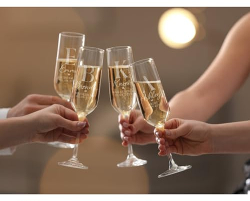 Copas de champán personalizadas para fiestas nupciales, copas de dama de honor, despedidas de soltera, regalos de dama de honor, fiesta de boda