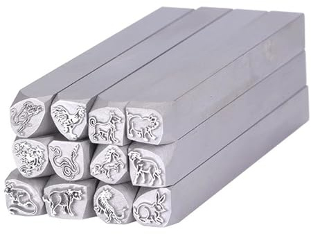 CYHTYM Schlagzahlen Stempelwerkzeug für Metallstempel und -Design für Gold- und Silberschmuck, Set mit zwölf Sternzeichen, Stanzer aus Kohlenstoffstahl