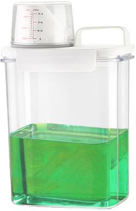 Dosificador Detergente Lavadoras | 1800 ml Recipientes para Detergente en Polvo con Vaso Medidor | Dispensador de Detergentes para Almacenamiento de Arroz Integral
