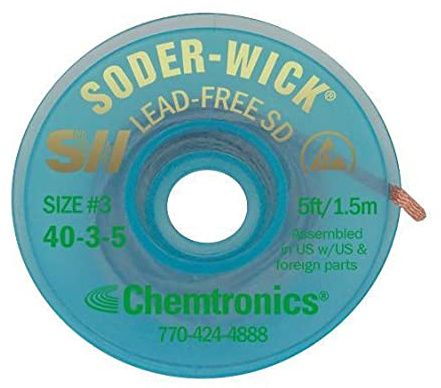 Chemtronics - Treccia dissaldante senza piombo, 1,5 m, larghezza 2 mm
