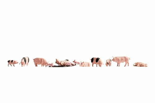 NOCH Schweine, Modellfiguren für ländliche Szenen in Spur N, ideal für Dioramen und Modelleisenbahn