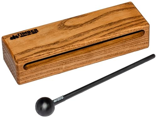 Timber Drum Co. Wood Block Percussion Musical Instrument, 8 Large — MADE IN U.S.A. — Includes Mallet, Feet — Solid Hardwood, Rich Block Tone