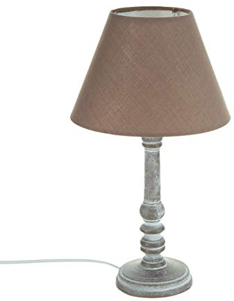 Atmosphera - Lámpara 'Leo' gris topo - madera A. 36 cm