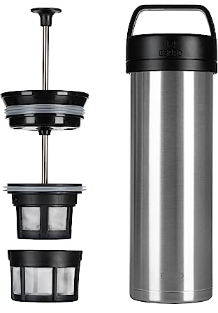 ESPRO Reise French Press Ultralight, Mini Coffee Maker mit Thermo-Funktion, 475ml, edelstahl