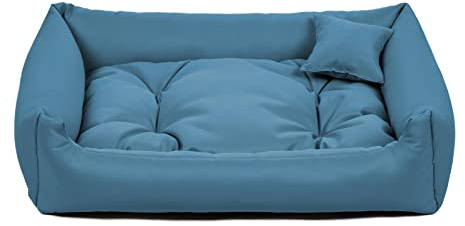 Gutekissen® NEO Hundbädd i tyg – Hållbar och bekväm hundsäng och kudde av hög kvalitet (XL - 100x75, Ljusblå)