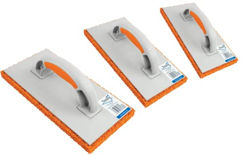 3PCS Orange Sponge 18mm Rubber Handle Float 280 x 140 Plastering Rendering Rough