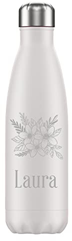 Borraccia termica personalizzabile Mabouteille® colore Bianco - Borraccia termica 750 ml a doppia parete con incisione laser per nome, soprannome, data, logo... [ Borraccia personalizzata ]