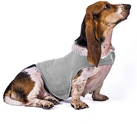 Gofeibao Panikgeschirr Für Hunde Beruhigungswesten Dog Recovery Suits Medizinisches Haustier Shirt Hund Medizinische Haustierhemden für Hunde Light-Gray,XL