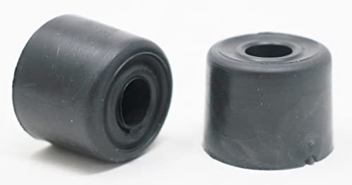 fiXte Medium Wall Floor Mounted Rubber Door Stopper Bump Stop 28mm Black Pack of 2