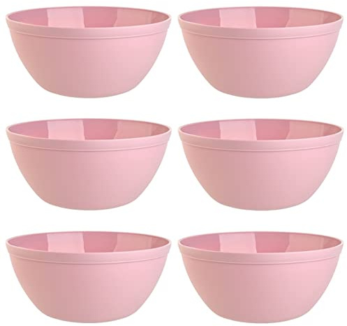 6er Set Schalen Müslischalen Dessertschalen Salatschale Suppenschale Reisschale Bowl in Farbe rosa aus Kunststoff BPA-frei groß 900 ml