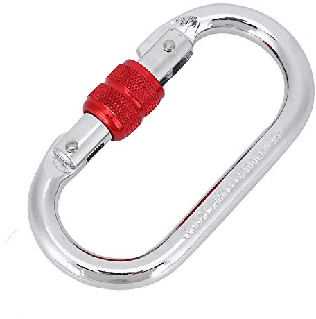 Tiiyee Karabiner, Kletterkarabiner, Hochleistungskarabiner mit Schraubverschluss Schraubkarabiner Sicherheitsschnalle, Karabinerhaken hochbelastbare Schraube Verriegelungshaken