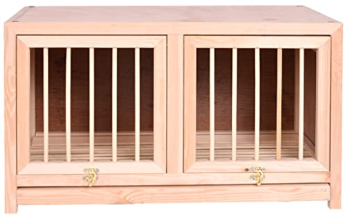 Bird Cage Large Size Solid Wood Pigeon Pairing Cage, Indoor Pigeon Nest Box with Pull Out Tray, Easy to Clean, Need to Install(Natural,23.6IN*1)