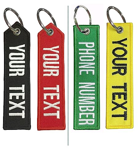 Porte-clés personnalisé, chaîne de clés personnalisée,numéro brodé personnalisé accessoires de bague de clé de tag de clés pour motos, scooters, voitures et cadeaux
