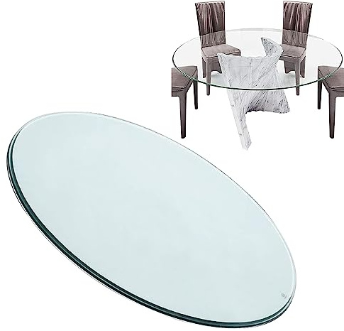 WORDFUN Runde Tischplatte AusGlas, 55cm 60cm 65cm 70cm Tisch Glasplatte Ersatzteil, Sicherheitsglas Klarglas, Glastischplatten Für Couchtische, Für Esstisch Couchtisch Garten Tische