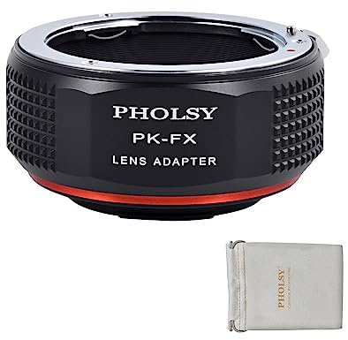 PHOLSY Objektivadapter Kompatibel mit Pentax K Objektiv und Fuji X Kamera | Manueller Bajonettadapter Kompatibel mit Pentax K auf Fujifilm X, PK auf Fuji X, PK auf X