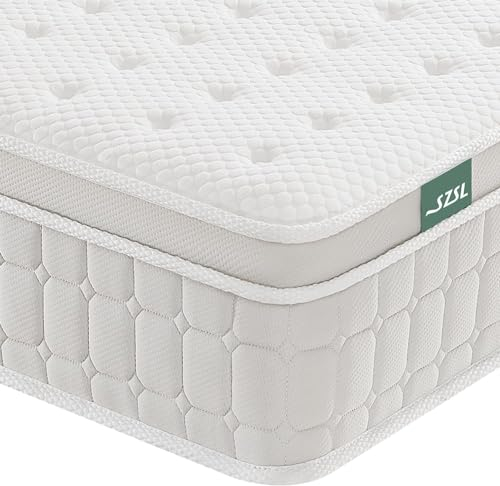 SZsuilong Matratze 140x200, Höhe 26cm Taschenfederkernmatratze 7-Zonen Härtegrad H3 H4 mit Memory Foam Komfort Federkernmatratze Ergonomischer, 100 Nächte Probeschlafen