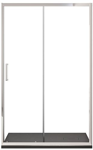 Porte de douche chromée anti-calcaire 1 porte coulissante h195 AGATA - 100